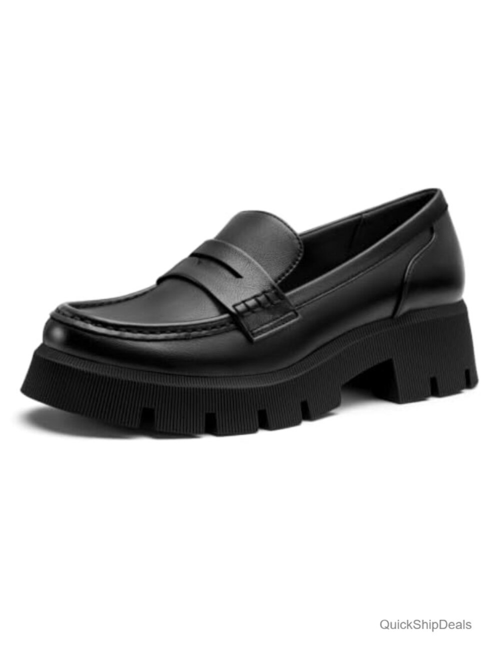 Synthetic Leather Platform Penny Loafers Slip On Dress Shoes